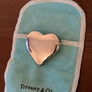 Tiffany & Co Sterling Silver Puffed Heart Pin Brooch